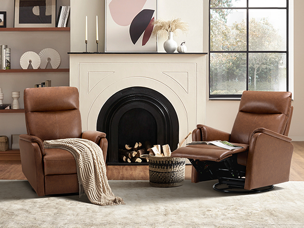 Amazon.com: Swivel Rocking Recliner Glider Chair, Leather