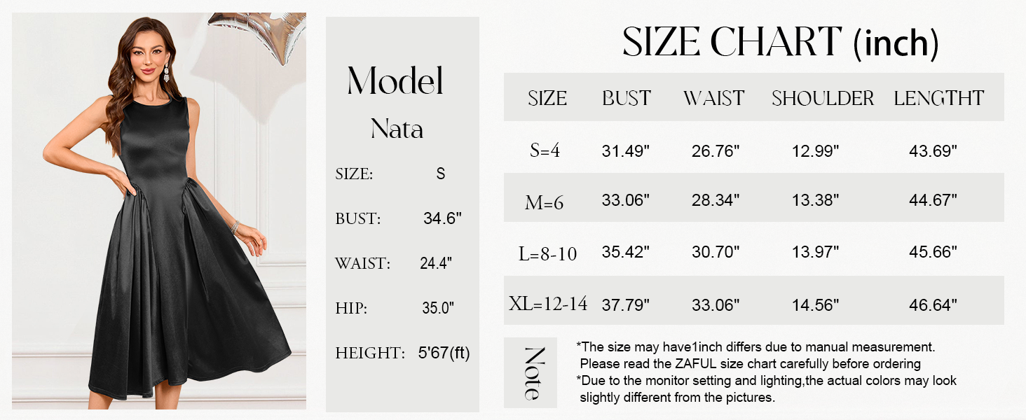 ZAFUL Womens Satin Formal Wedding Guest Dress