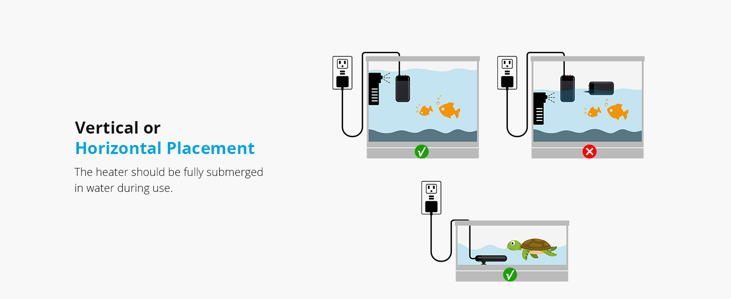 NICREW Mini Aquarium Heater, Submersible Fish Tank Heater For Small