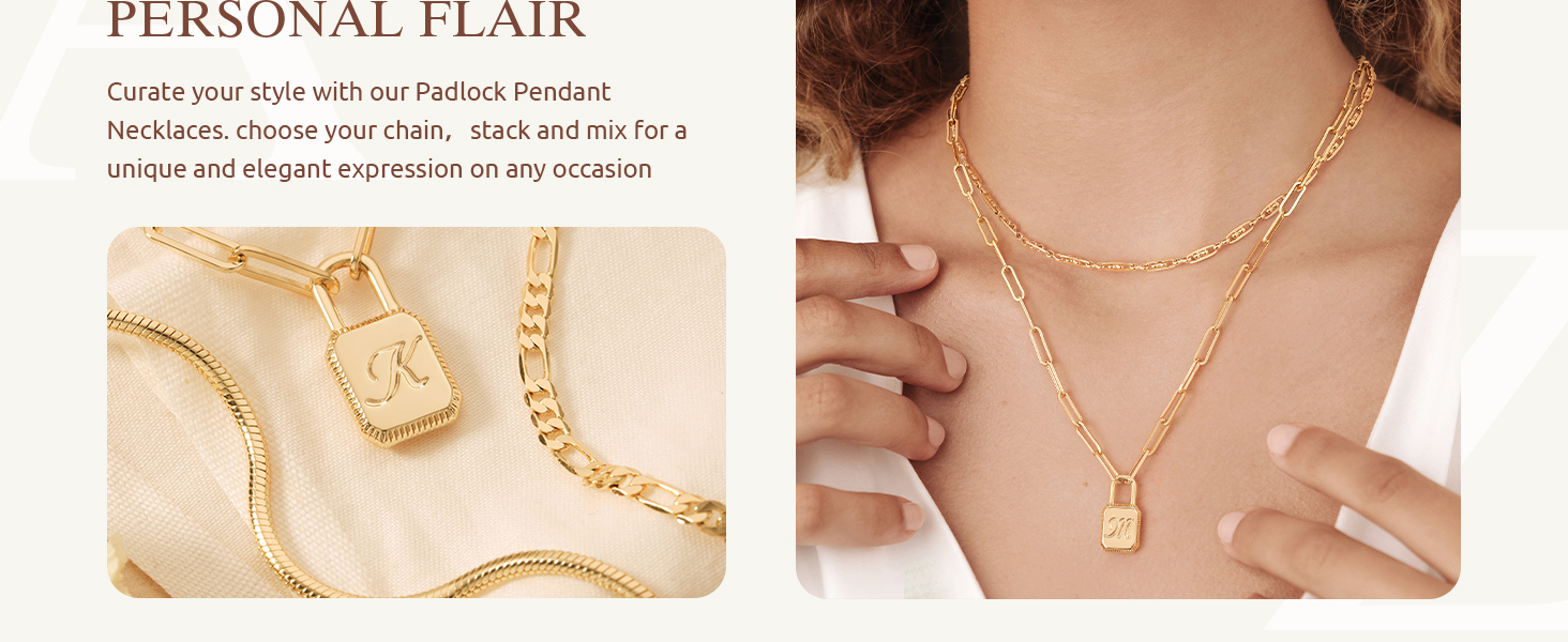  Initial Lock Necklace For Women