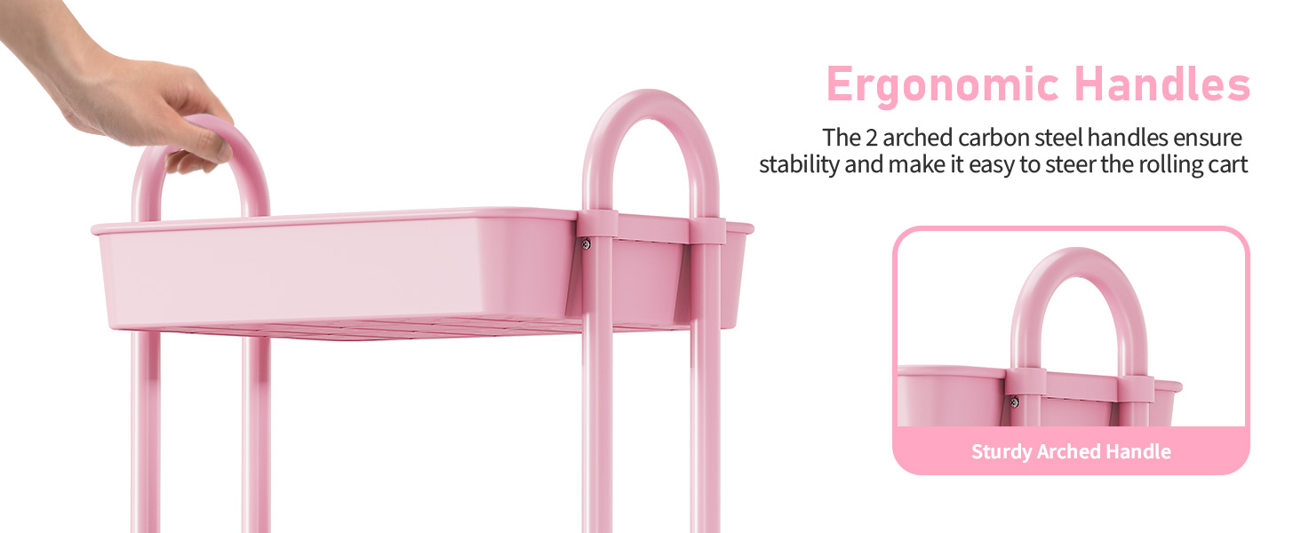 TOOLF 3Tier Rolling Utility Cart, Utility Cart with Wheels