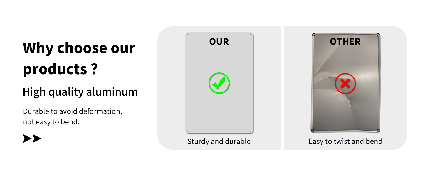 Our product is sturdy and durable. while other products are easy to twist and bend.