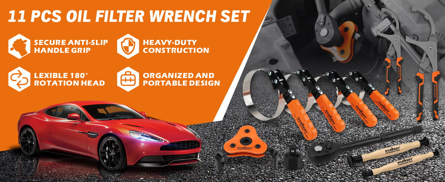 11-Piece Oil Filter Wrench Set