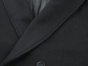 Men's Double-Breasted Wool & Cashmere Black Long Overcoat
