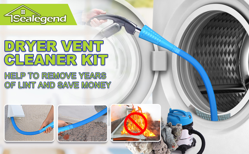 Sealegend 2 Pack Dryer Vent Cleaner Kit and Flexible Dryer