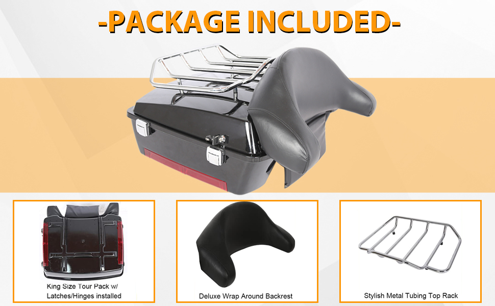 Motorcycle Luggage ECOTRIC Tour Pack Luggage Rack For Harley