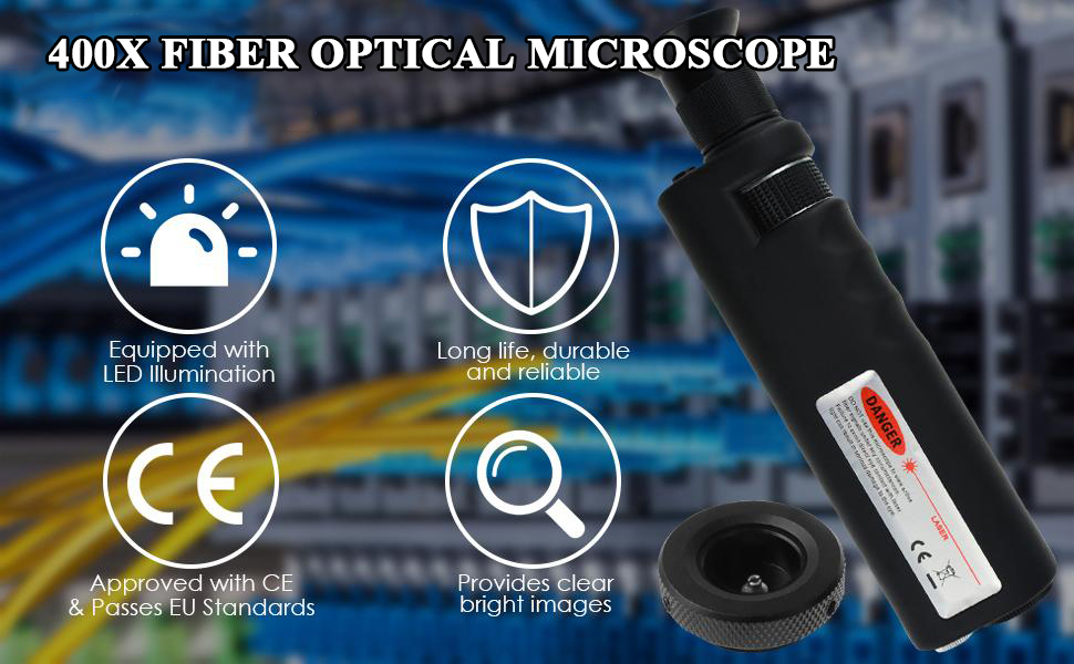 Amazon.com: Handheld Fiber Optic Microscope Optical Cable Inspection ...