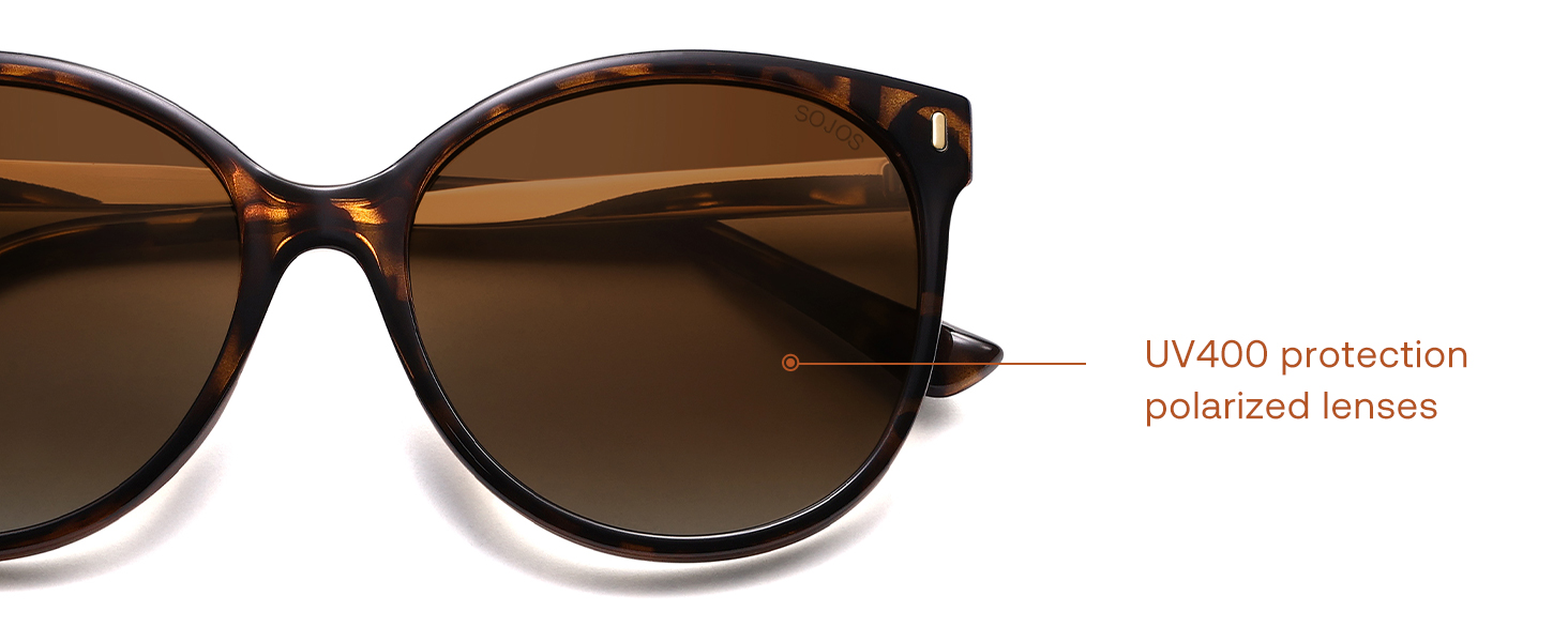 SOJOS Round Polarized Sunglasses for Women Men Oversized Trendy UV Protection Shades