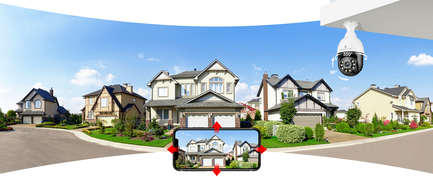 2.4GHz Light Bulb Security Camera Outdoor Waterproof 2.5K