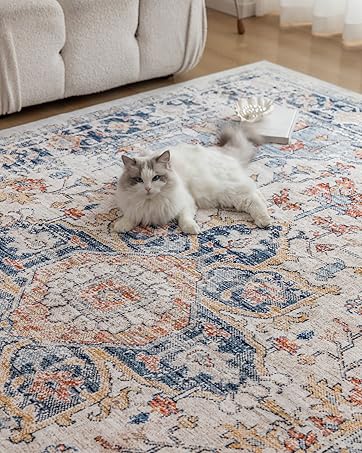 Washable Rugs Living Room Non Slip Area Rugs for Bedroom