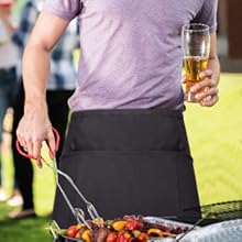 Vorbinder Schürze Schwarze Schürze Taillen Schürze Kellner Schürze Küchenschürze Kochschürze