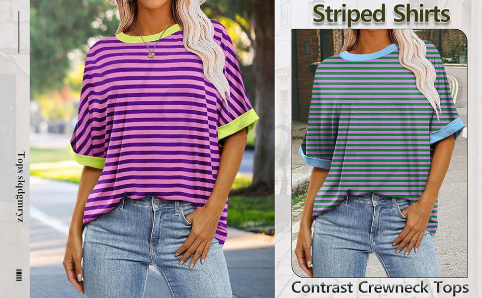 slqdgmryz Womens Oversized Tee Shirts Summer Crewneck Half