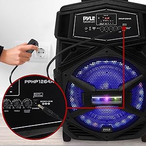 Pyle;Portable;Bluetooth;PA;Speaker;System;1000W;Outdoor;Bluetooth;Speaker;Portable;PA;System;