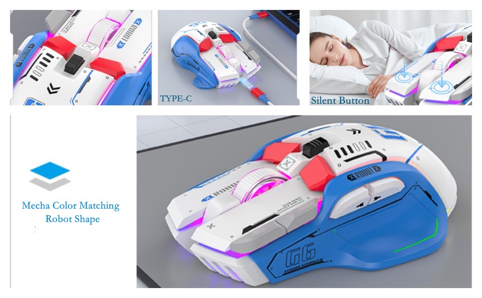 G6 Wireless Gaming Mouse, Bluetooth Mouse, 3-Mode Connection