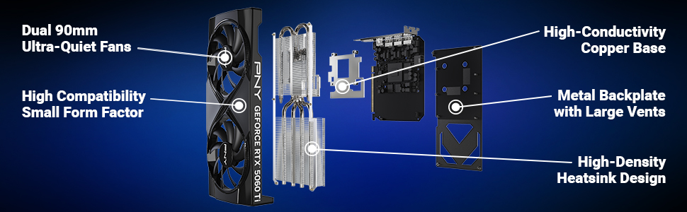PNY GeForce RTX 5060 Ti 16GB Overclocked Dual Fan GPU