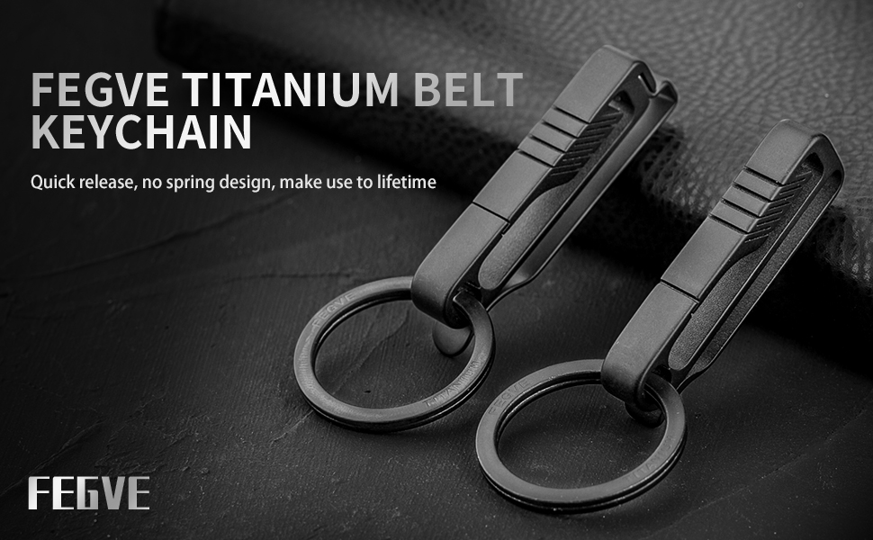 Keychain Clip, FEGVE Titanium Belt Clip Key Clip with Key