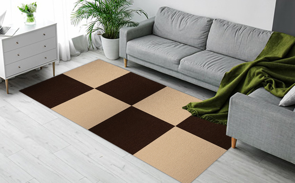 Self Adhesive Carpet Tile 10 Pcs 24" x 24" Peel and Stick Carpet Floor