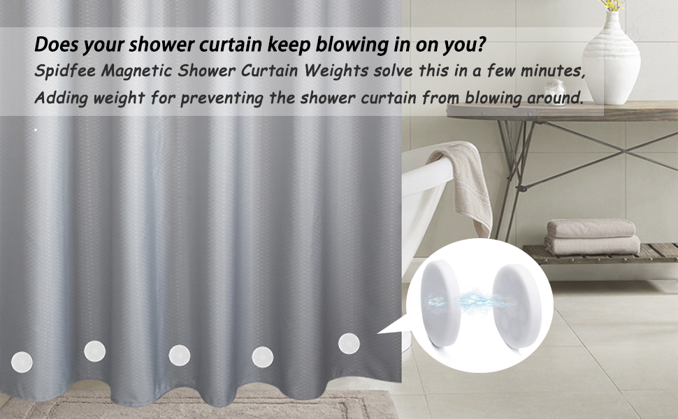 Spidfee Shower Curtain Weights, Rubber Wrapped