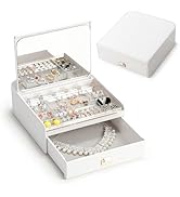 LAMU Jewelry Box for Women,ABS Plastic Jewelry Organizer with mirror, Large Capacity Storage for ...