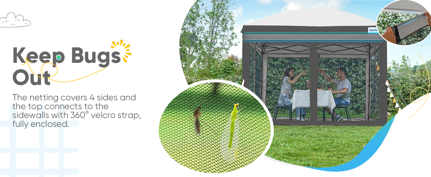pop up canopy with screen sidewalls