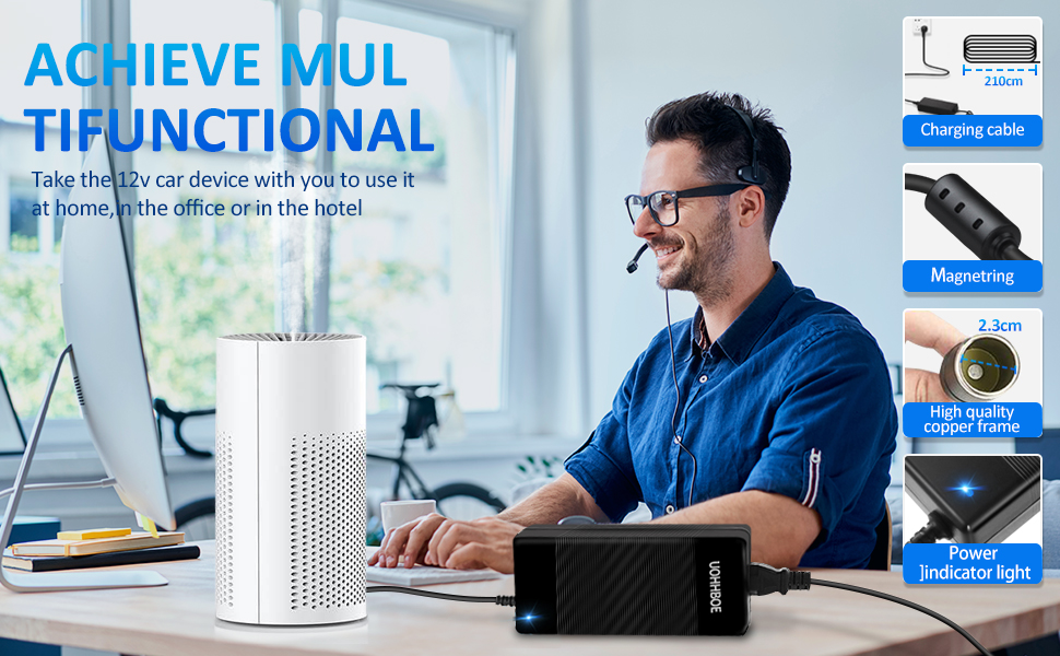 UOHHBOE 10A 120W AC à DC Adaptateur Converter 220V 12V Transformateur Convertisseurs Électriques Prise d'Allume Cigare de Voiture 100-240V Chargeur Secteur pour Gonfleur Pneu Aspirateur Réfrigérateur 场景