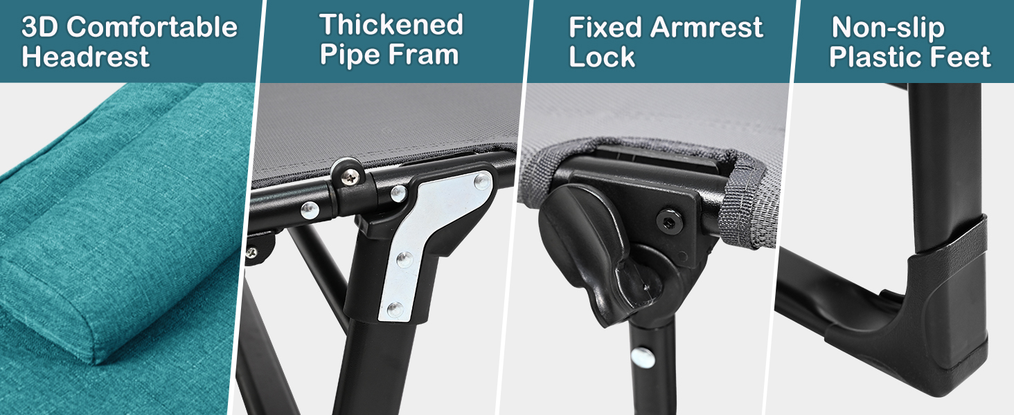 NAIZEA Folding Camping Cots, Adjustable Sleeping Cots for