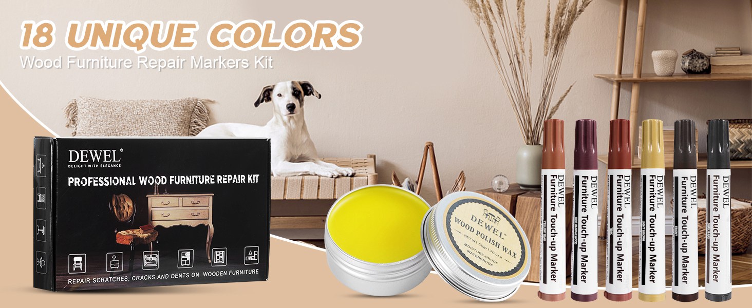 Furniture Markers Touch Up, 18 Colors Wood Markers