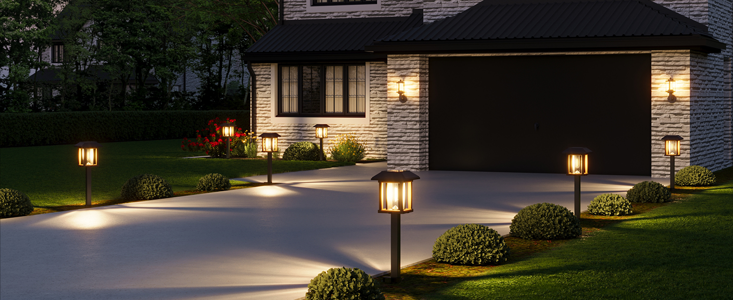 driveway lights solar powered waterproof
