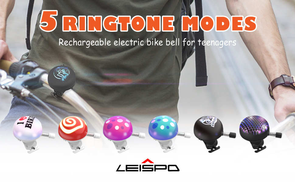 LEISPO Bicycle Bell 5 Modes, Bike Electric Horn (ep) 120dB