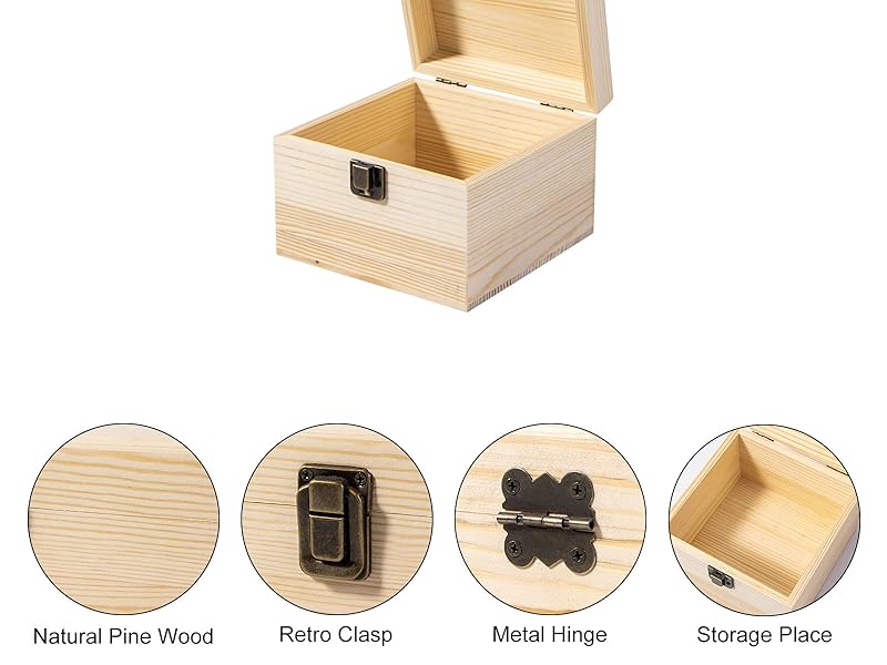 Amazon.com: Useekoo Unfinished Wooden Storage Box with