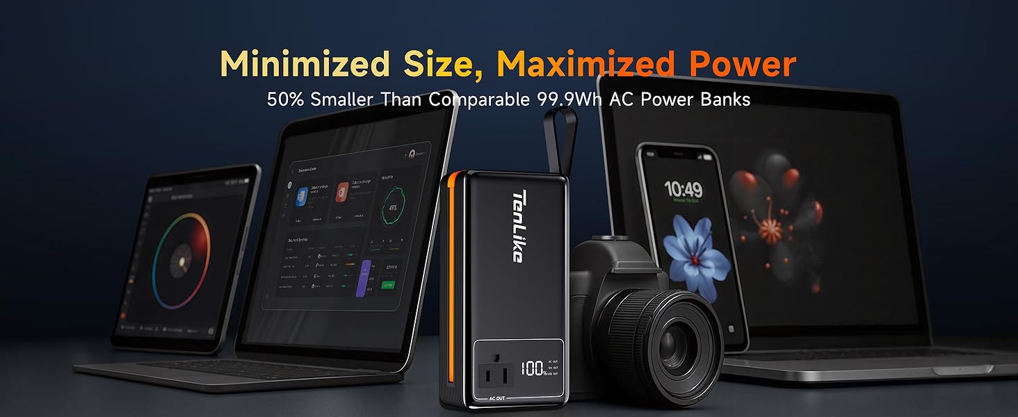 Portable Power Station 99.9Wh Power Bank for Camping Essentials Small Electric Generator
