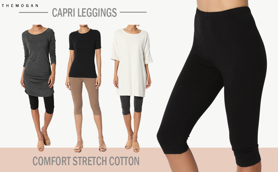 TheMogan Women's Essential Basic Cotton Spandex Stretch