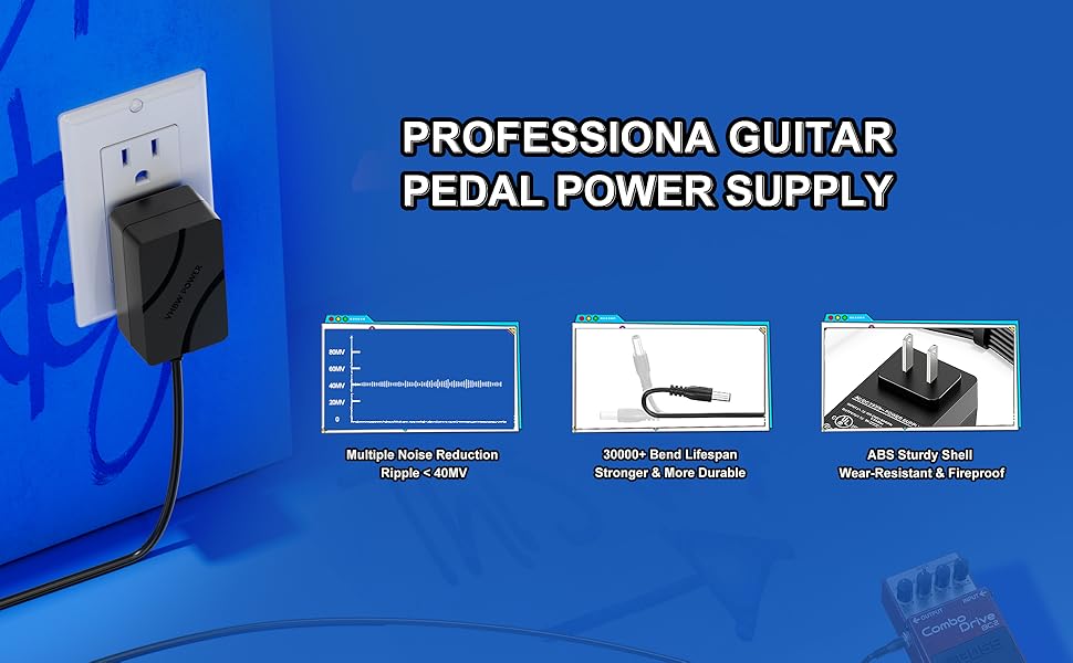 FGIEU Guitar Pedal Power Supply Replacement for Truetone 1