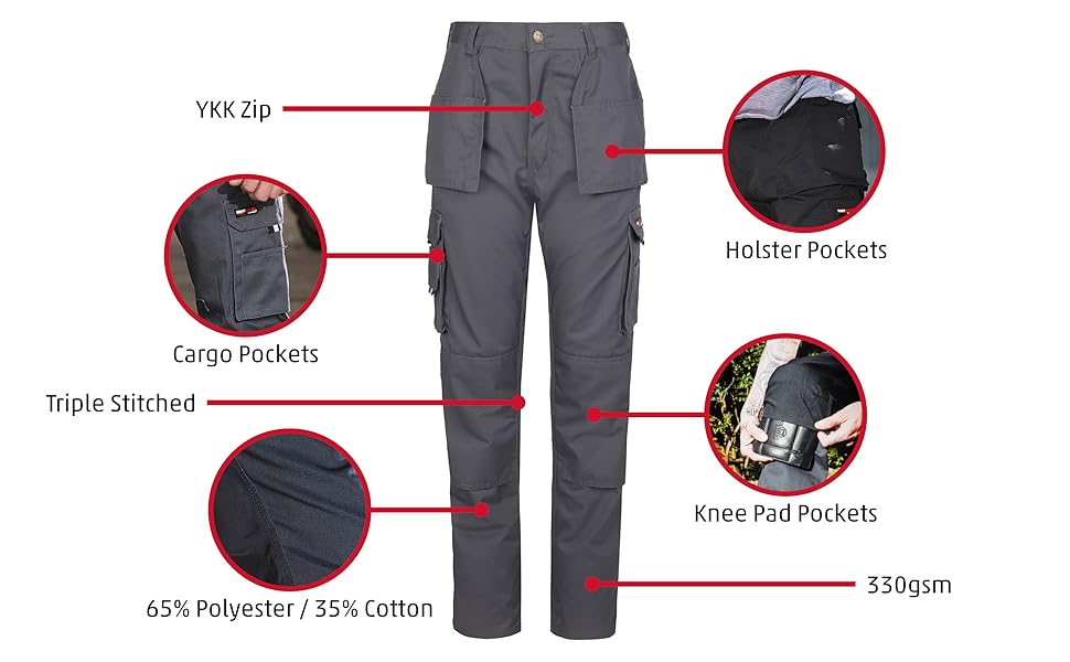 TuffStuff Pro Work Trousers Cargo Trousers Trousers for Men