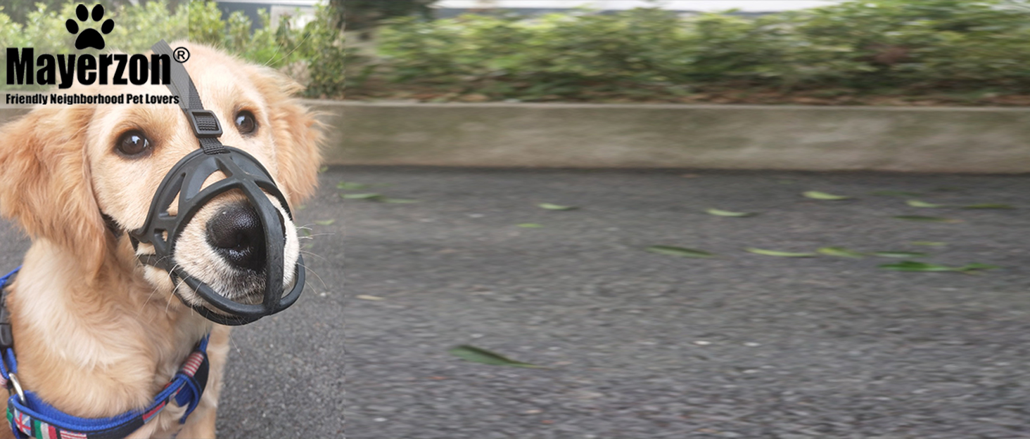 Mayerzon Dog Muzzle, Breathable Basket Muzzle to Prevent