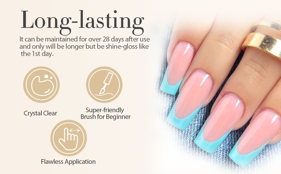 UNA GELLA Gel Base Top Coat Set, 2PCS Gel Top Base Coat