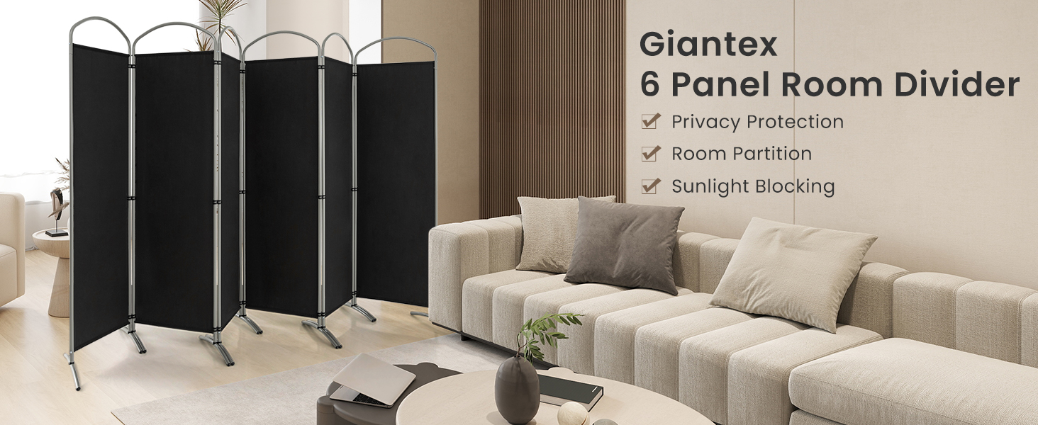 Folding 6-Panel Room Divider