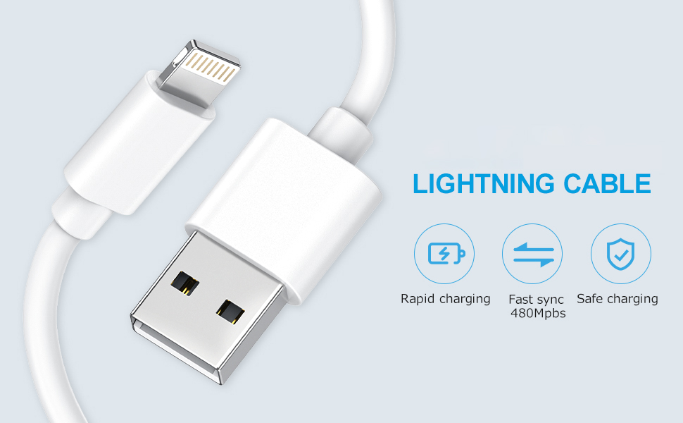 iPhone Cords, Lightning Cable 3Pack【0.5m/1m/1.8m】 MFi Certified iPhone