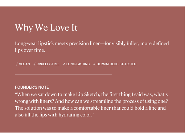 ILIA Lip Sketch is vegan, cruelty-free, long-lasting, and hydrating.