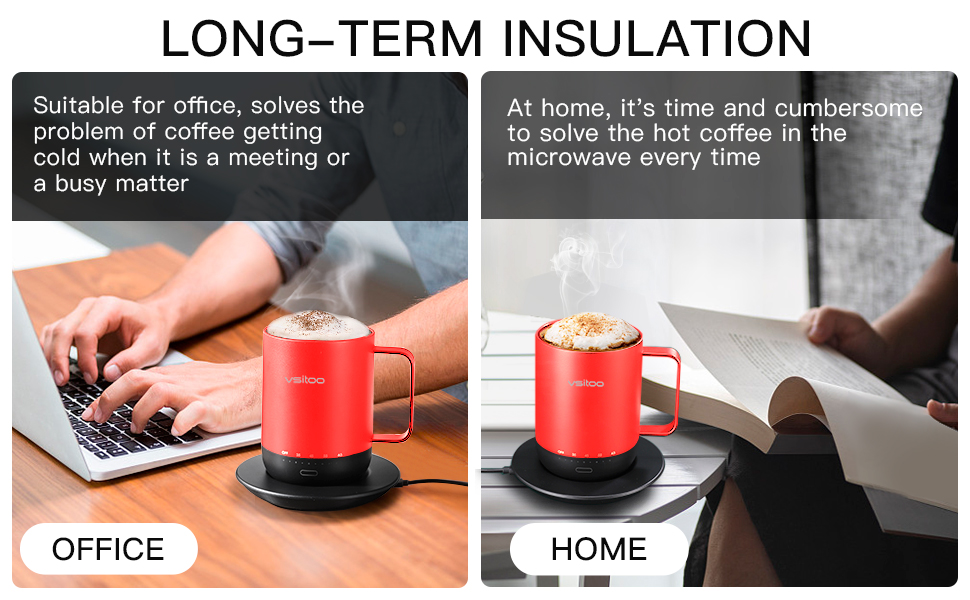 VSITOO Temperature Control Smart Mug 2 with Lid, Self