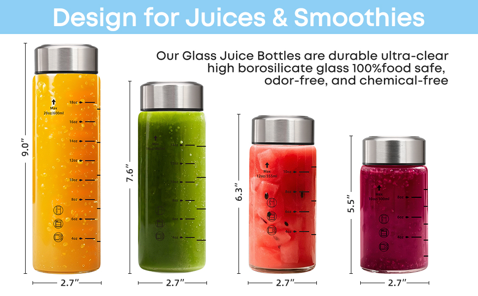 glass juice bottles with lids