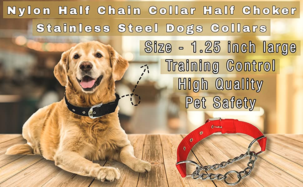Buy SUPER CHAIN Dog Choke Pet Nylon Half Chain Collar Half Choker