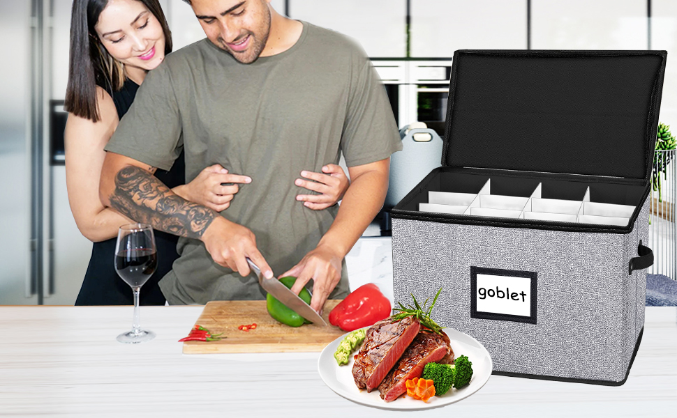 JAYSDAYLY Stemware Storage Cases with Dividers,Wine Glass