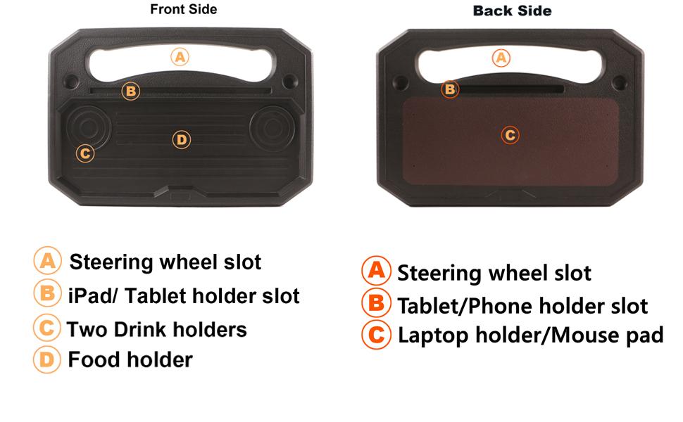 Spurtar Auto Car Steering Wheel Tray Table, Steering Wheel Desk