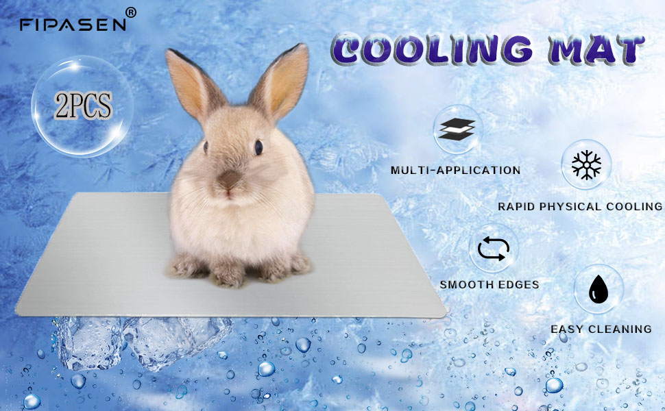Rabbit Cooling Pad, FIPASEN 11.8x7.9 IN Hamster Cooling Mat Pet Cool Plate for Rabbit Bunny
