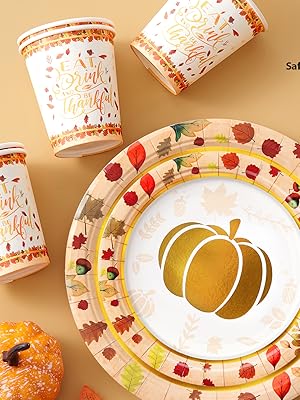 thanksgiving plates and napkins sets