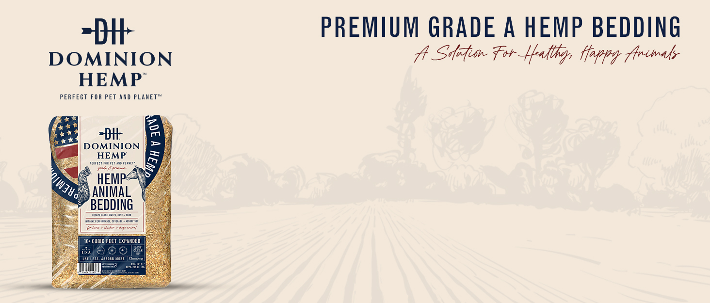 Premium USA-grown hemp bedding for chickens, small animals, and pet enclosures