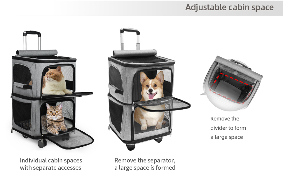 GJEASE Pet Dog Rolling CarrierBackpack