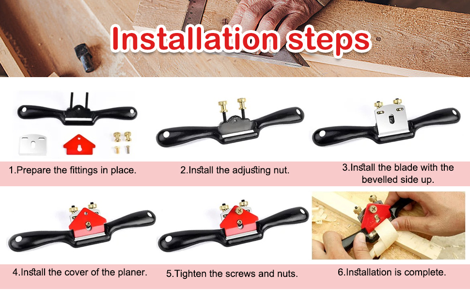 XPOOP Adjustable Spokeshave, 9 Inch / 210 mm Adjustment Woodworking