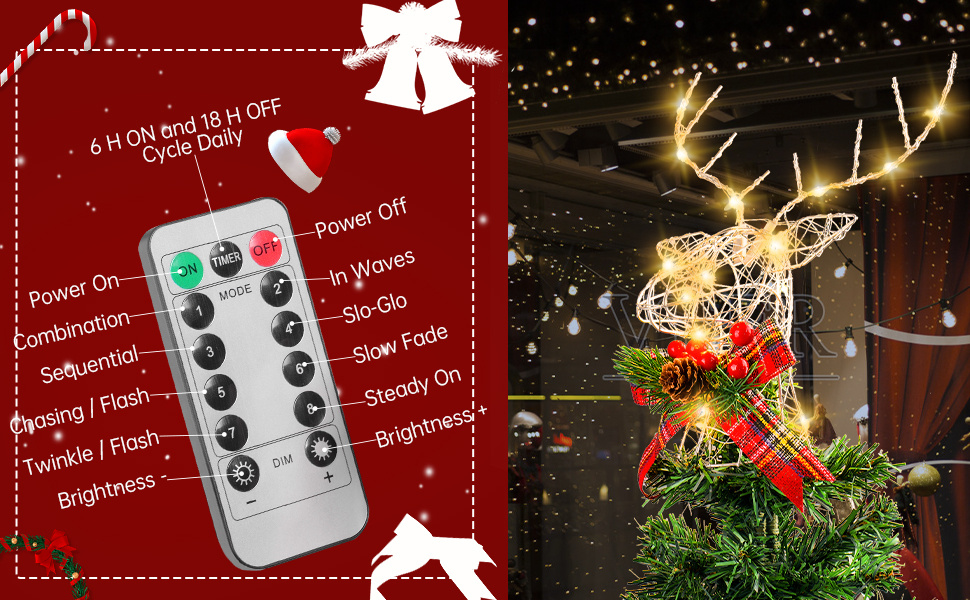 OHOBABY Christmas Tree Topper 9.8 inch LED Lighted